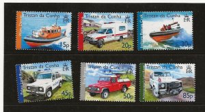 Tristan Da Cunha 2007 rescue Vehicles set of 6 sg.872-7  MNH