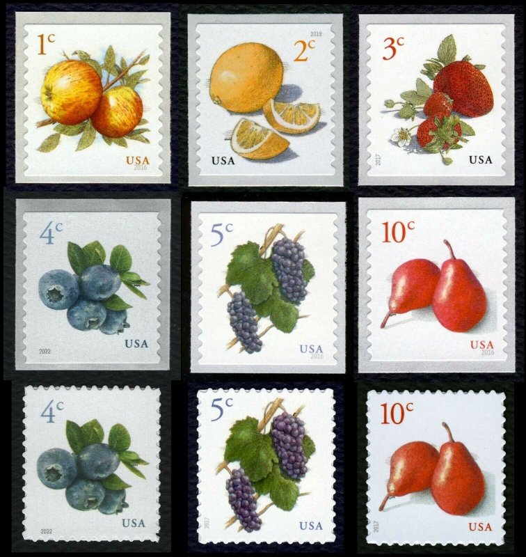 #5037-5039, 5177-78, 5201, 5256, 5653-Fruit Singles Mint **ANY 5=FREE SHIPPING** 
