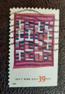 US Scott # 4094; used 39c Gee's Bend Quilt from 2006; VF centering