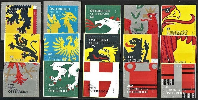 2017 Austria Definitives, Coat of Arms, complete set VF/MNH! LOOK!