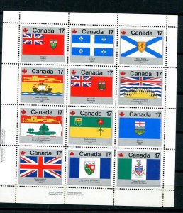 Canada 1979 Pane of 12 MNH Provincial &Territorial flags 11114