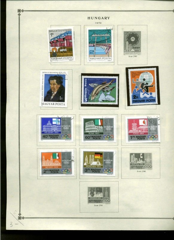 Collection, Hungary Part I Scott Album Page, 1979/1984, Cat $50, Mint & Used