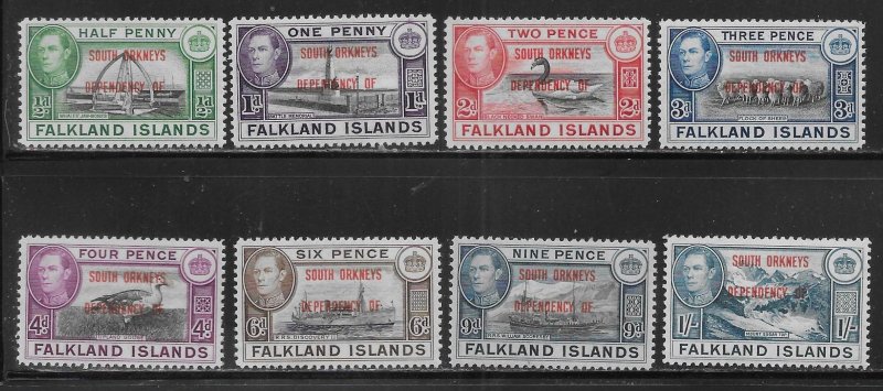Falkland Islands Dependencies 4L1-8 1944 Overprint set MNH (*sch*)
