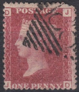 Great Britain Sg43 1d red Pl 76 Used cv £2.75   JD