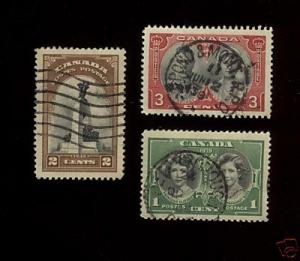 Canada 1939, Royal Visit ,CDS VF-Used set # 246-48