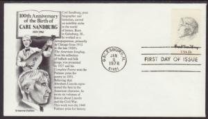 US 1731 Carl Sandburg 1978 Aristocrats U/A FDC