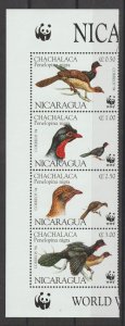 NICARAGUA 1994 WWF SG 3509/12 MNH