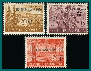 Indonesia 1961 Flood Relief Fund, MNH #B132-B134,SG849-SG851