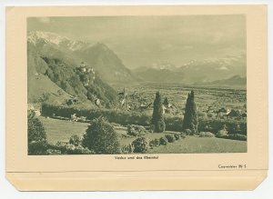 Postal stationery Liechtenstein 1940 Mounyains - The Rhine valley