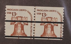 Scott 1618a - 13 Cents Liberty Bell - MNH - Joint Line Pair Shiny Gum SCV $100