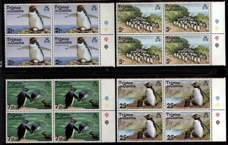 Tristan Da Cunha Scott 191-4 Blocks of 4 MARINE LIFE  Mint Never Hinged jp 