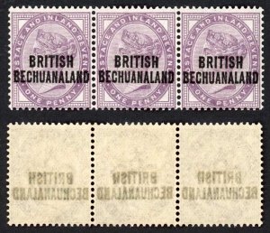 Bechuanaland SG33 1d lilac Strip (2 x U/M) Cat 21 pounds