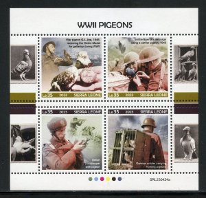 SIERRA LEONE 2023 WWII PIGEONS SHEET MINT NH