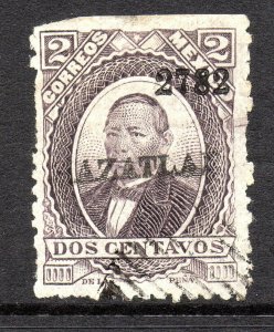 Mexico 1879 Juarez 2¢ Violet Mazatlan Thin Paper VFU MX682