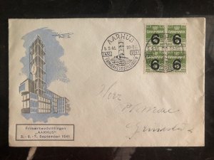 1941 Aarus Denmark First Day Cover FDC 6 Ore Overprinted Stamps