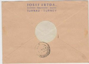 BOHMEN & MAHREN ,  TURNOV  REGISTERED COVER 1942 & LICHTENSTEIN CANCEL  R2972