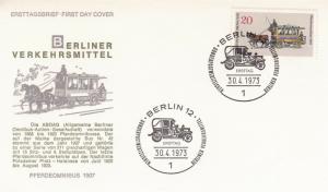 West Berlin 1973 Horse Bus FDC Unadressed VGC