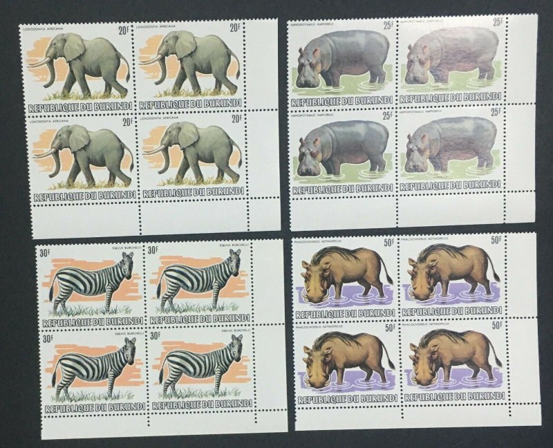 MOMEN: BURUNDI SC #589-601 1982 1983 CORNER BLOCK WILDLIFE MINT OG NH LOT #60809