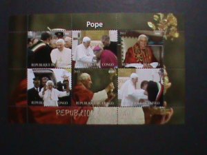 CONGO -2011  POPE VISTING-MNH S/S VERY FINE WE SHIP TO WORLD WIDE AND COMBINE