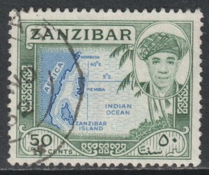 Zanzibar Scott 272 - SG381, 1961 Sultan 50c used