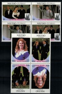 ZAYIX Royal Wedding Andrew & Fergie MNH Tuvalu Niutao 51-52 - Blocks 030822-SM14