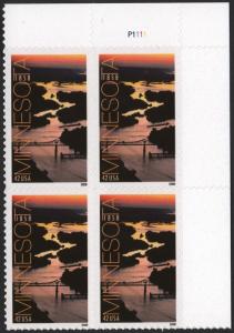 SC#4266 42¢ Minnesota Statehood, 150th Anniversary Plate Block (2008) SA