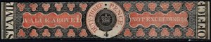 1858 Great Britain Revenue 3 Pence Medicine Stamp Duty