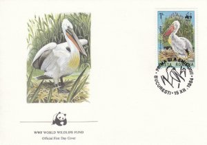 1984, Romania: Pelican of the Danube Delta, FDC (D14021)