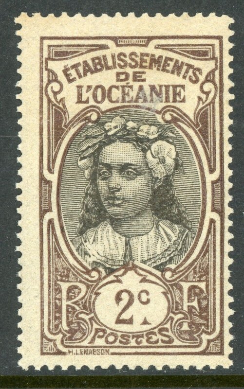 French  Polynesia 1913 Tahiti Girl 2¢ Scott #22 MNH I314