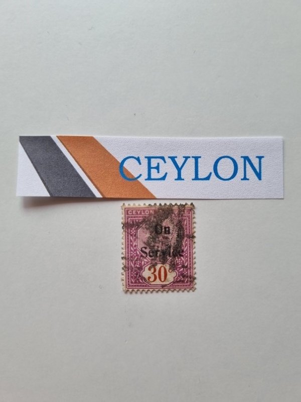 Ceylon  Official Stamps Overprinted Black 30 c - Ceylonese cent
