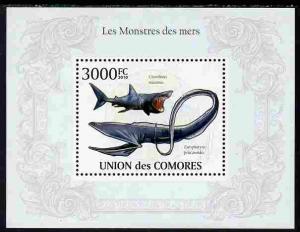 Comoro Islands 2010 Monsters of the Sea perf s/sheet unmo...