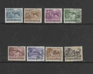 INDONESIA #424-431 1956 ANIMALS F-VF USED a