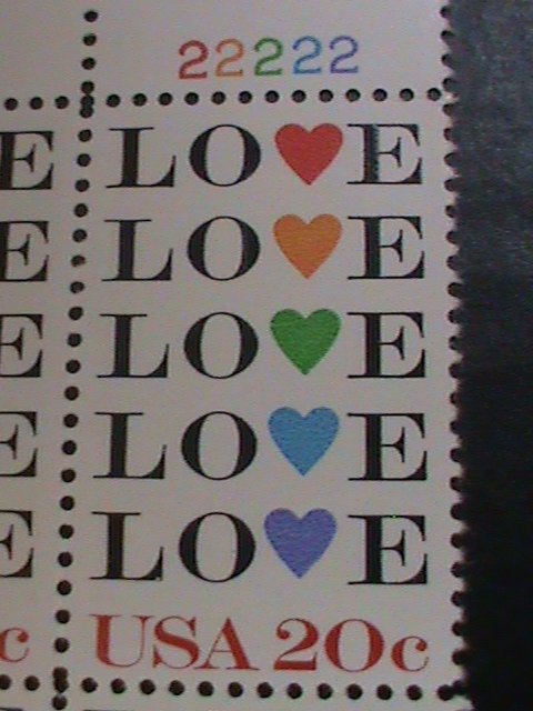​UNITED STATES-1984 SC#2072 COLORFUL LOVE -MNH PLATE BLOCK OF 4 VERT FINE