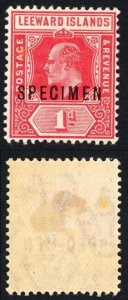 Leeward Is SG38 KEVII 1d wmk Mult CA opt SPECIMEN M/M