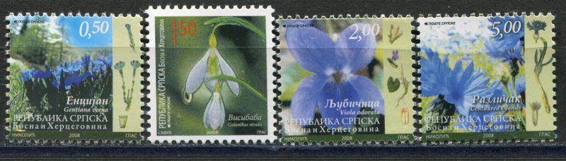 BOSNIA SERBIA(076) - FLORA - Flowers - MNH(**) Set - 2008