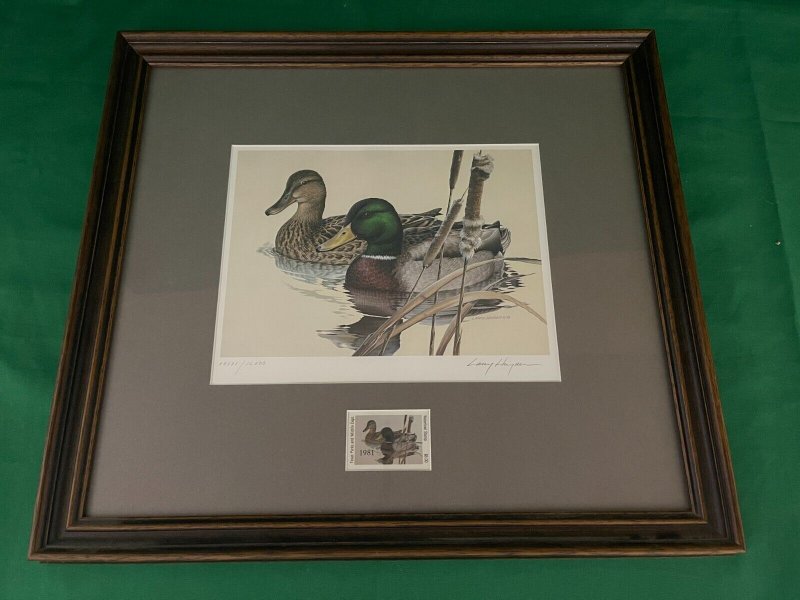 1981 Texas State Duck Stamp Print - Mallards - by Larry Hayden