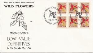 1977 Canada (NR) FDC - Sc 707 - Floral - Western Columbine - Bo6