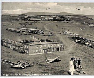 GERMANY Aviation Postcard GLIDER CENTRE Gersfeld RESTAURANT ADVERT? {Slater}PG17