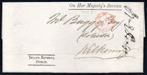 1884 Printed OHMS EL with small Dublin OFFICIAL PAID in orange-red code 3