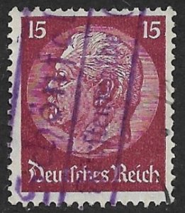 GERMANY 1933-35 15pf HINDENBURG Portrait Issue Sc 423 VFU