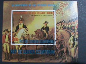 EQUATORIAL GUINEA-1976 BICENTENARY-AMERICAN REVOLUTIONARY CTO S/S SHEET VF-