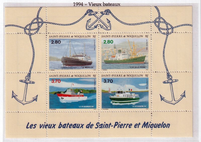 SPM ,  St. Pierre et Miquelon 1994 - Ships   - MNH   sheet # 604
