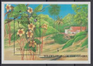 XG-AE060 GAMBIA IND - Flowers, 1987 Wild Flora, Nature MNH Sheet