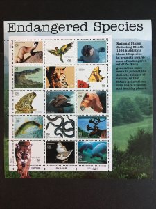 1996 sheet Endangered Species Sc# 3105