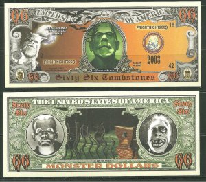 Monster Money Novelty Bill Sheet