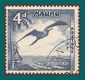 Nauru 1954 Great Frigate Bird, 4d used 42,SG51
