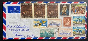 1964 Wellesley New Zealand Airmail cover To Erie PA USA Greetings Seal