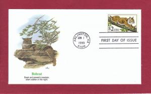 1990 $2 BOBCAT #2482, FDC, Fleetwood