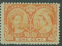 Canada SC# 51 Queen Victoria, 1ci,  MH creased