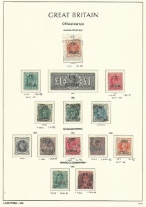 Great Britain Stamp Collection on Lighthouse Page 1896-02 Officials SCV $1810